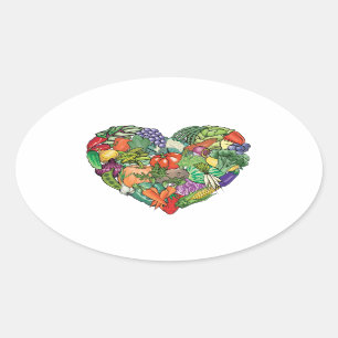 Sticker Ovale J'aime les Légumes