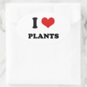 Sticker Ovale J'aime les Plantes (Sac)
