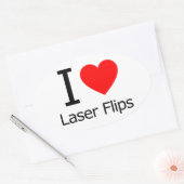 Sticker Ovale J'aime les taches de Lazer (Enveloppe)