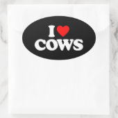 STICKER OVALE J'AIME LES VACHES (Sac)