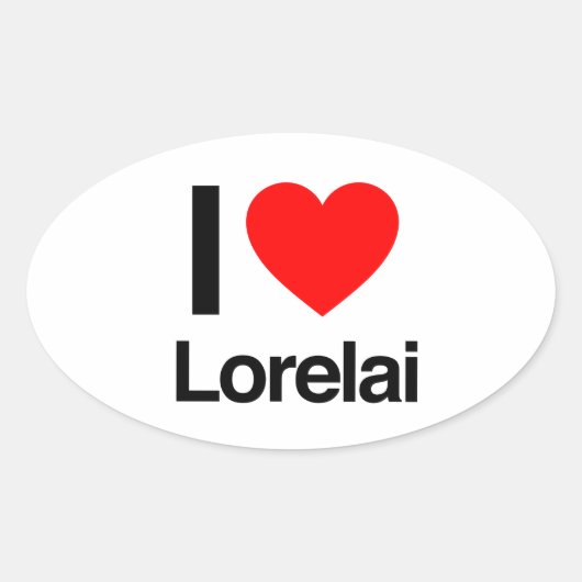 Sticker Ovale j'aime lorelai (Devant)