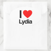 Sticker Ovale j'aime lydia (Sac)