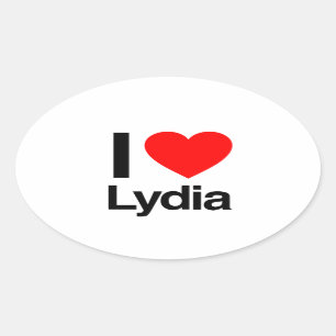 Sticker Ovale j'aime lydia