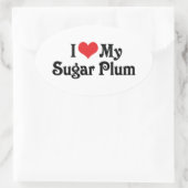 Sticker Ovale J'Aime Ma Plum De Sucre (Sac)