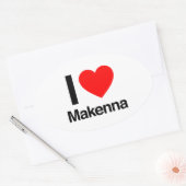 Sticker Ovale j'aime makenna (Enveloppe)