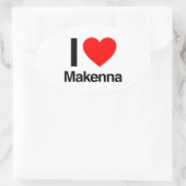Sticker Ovale j'aime makenna (Sac)