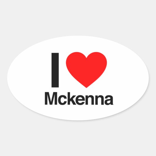 Sticker Ovale j'aime mckenna (Devant)