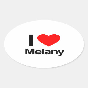 Sticker Ovale j'aime melany