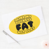 Sticker Ovale J'Aime Mes Poches Gras Pas Plat (Enveloppe)