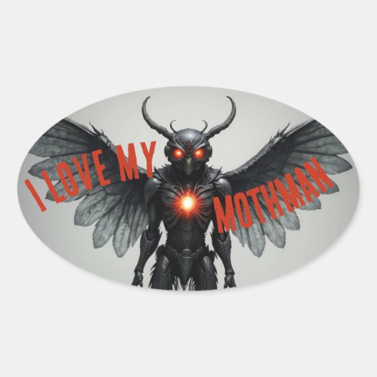 Sticker Ovale J'Aime Mon Mère (Devant)