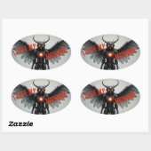 Sticker Ovale J'Aime Mon Mère (Feuille)