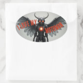 Sticker Ovale J'Aime Mon Mère (Sac)