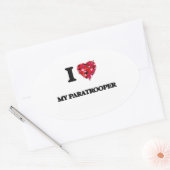 Sticker Ovale J'Aime Mon Parachutiste (Enveloppe)