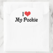 Sticker Ovale J'aime mon Pookie (Sac)