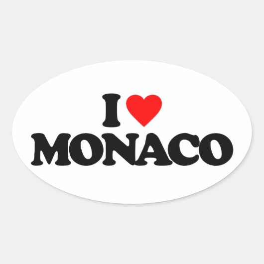 STICKER OVALE J'AIME MONACO (Devant)