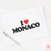 STICKER OVALE J'AIME MONACO (Enveloppe)