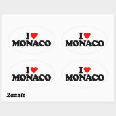 STICKER OVALE J'AIME MONACO (Feuille)