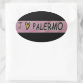 Sticker Ovale J'aime Palerme Design (Sac)