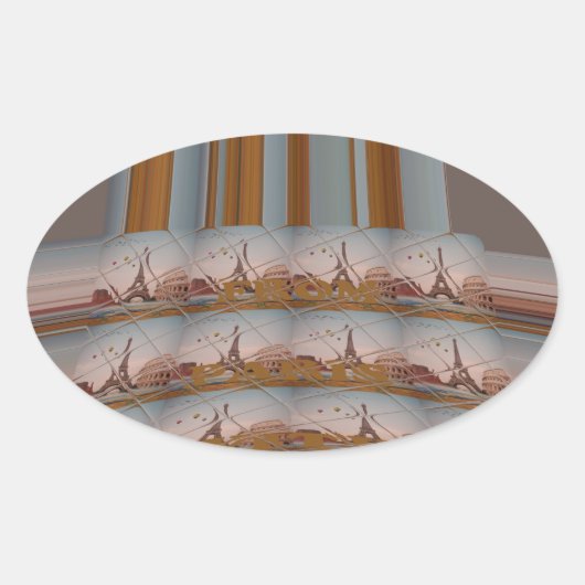 Sticker Ovale J'aime Paris (Devant)