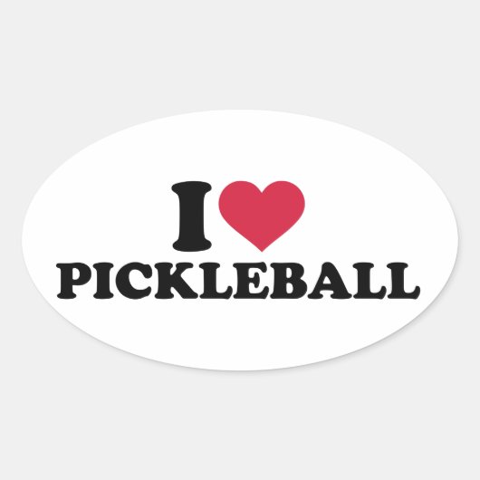 Sticker Ovale J'aime Pickleball (Devant)