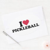 Sticker Ovale J'aime Pickleball (Enveloppe)