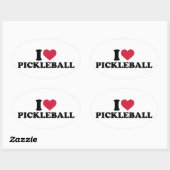 Sticker Ovale J'aime Pickleball (Feuille)
