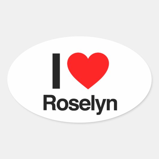 Sticker Ovale j'aime roselyn (Devant)