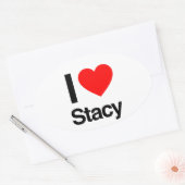 Sticker Ovale j'aime stacy (Enveloppe)