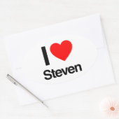 Sticker Ovale j'aime steven (Enveloppe)
