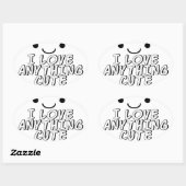 Sticker Ovale J'Aime Tout Ce Qui Est Mal (Feuille)