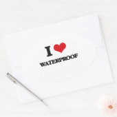Sticker Ovale J'aime Waterproof (Enveloppe)