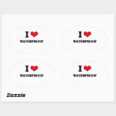 Sticker Ovale J'aime Waterproof (Feuille)