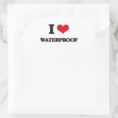 Sticker Ovale J'aime Waterproof (Sac)