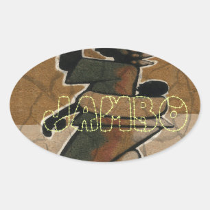 Sticker Ovale Jambo Habari Hakuna Matata.