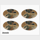 Sticker Ovale Jambo Habari Hakuna Matata. (Feuille)