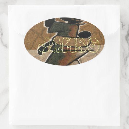 Sticker Ovale Jambo Habari Hakuna Matata. (Sac)