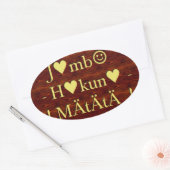 Sticker Ovale Jambo Hakuna Matata : Art africain Imprimer/Graphi (Enveloppe)
