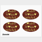 Sticker Ovale Jambo Hakuna Matata : Art africain Imprimer/Graphi (Feuille)
