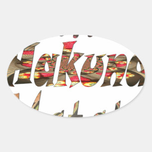 Sticker Ovale Jambo Hakuna Matata ! Imprimerie d'art Vintage afr