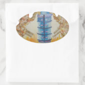 Sticker Ovale Jambo Jumbo African Kids Elephants Art Imprimer (Sac)