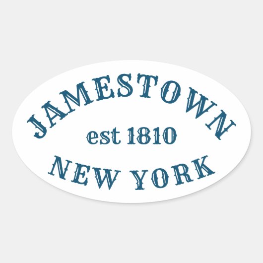 Sticker Ovale Jamestown, New York (Devant)