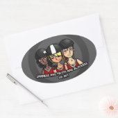 Sticker Ovale Jammers pivote bloqueurs oh mon (Enveloppe)