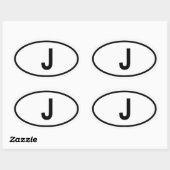 Sticker Ovale Japon "J" (Feuille)