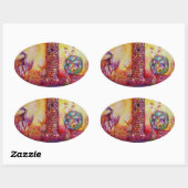 STICKER OVALE JARDIN DES OMBRES PERDUES / CHEVALIER ET CHEVAL (Feuille)