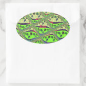 Sticker Ovale Jardin Éclectique Enchantant À damiers Beauté Flor (Sac)