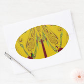 Sticker Ovale jaune (Enveloppe)