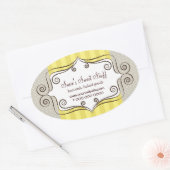 Sticker Ovale Jaune doux et Pois (Enveloppe)