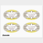 Sticker Ovale Jaune doux et Pois (Feuille)