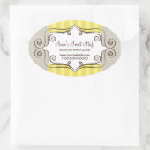 Sticker Ovale Jaune doux et Pois (Sac)
