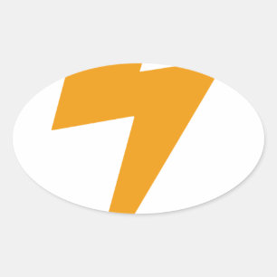 Sticker Ovale Jaune énergie foudre Imprimé